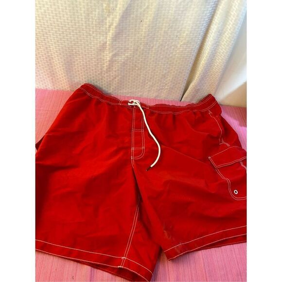 Foundry 5xl red swim trunks cargo pockets mesh lined nwt - Picture 3 of 5
